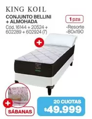 King Koil - CONJUNTO BELLINI + ALMOHADA Cód. 16144 + 20524 + 602289 + 602924 (7)