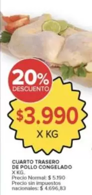 X$ - Cuarto Trasero de Pollo Congelado