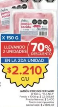 X$ - Jamón cocido feteado