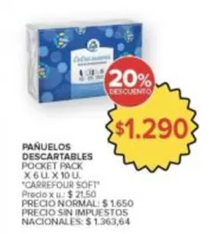 Carrefour - PAÑUELOS DESCARTABLES POCKET PACK