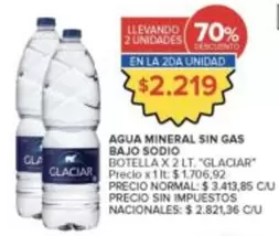 Glaciar - AGUA MINERAL SIN GAS BAJO SODIO