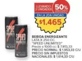 Speed - BEBIDA ENERGIZANTE 'SPEED UNLIMITED'