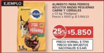 Pedigree - ALIMENTO PARA PERROS ADULTOS RAZAS PEQUE ilde{N}AS CARNE Y CEREALES