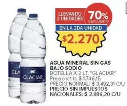 Glaciar - AGUA MINERAL SIN GAS BAJO SODIO