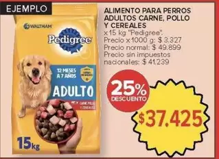 Pedigree - ALIMENTO PARA PERROS ADULTOS CARNE, POLLO Y CEREALES