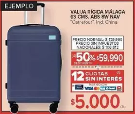 Carrefour - VALIJA RÍGIDA MÁLAGA 63 CMS. ABS 8W NAV