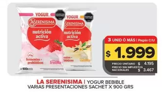 La Serenísima - Yogur Bebible