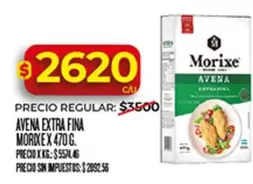 Morixe - AVENA EXTRA FINA MORIXE