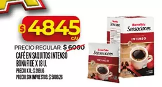 X$ - CAFÉ EN SAQUITOS INTENSO