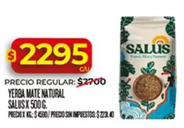 X$ - YERBA MATE NATURAL SALUS X 500 G.