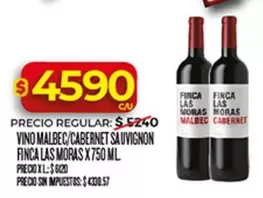 Finca Las Moras - VINO MALBEC/CABERNET SA UVIGNON FINCA LAS MORAS X 750 ML