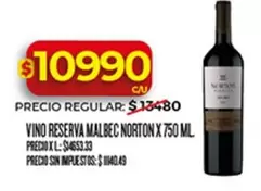 Norton - VINO RESERVA MALBEC