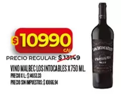 los intocables - VINO MALBEC LOS INTOCABLES
