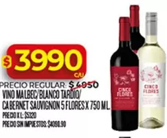 XL - VINO MALBEC/BLANCO TARDIO/CABERNET SAUVIGNON
