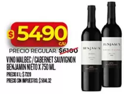 Benjamin - VINO MALBEC / CABERNET SAUVIGNON