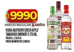 Smirnoff - VODKA RASPBERRY/GREEN APPLE/TAMARINDO