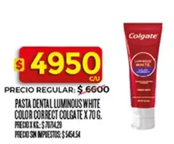 Colgate - PASTA DENTAL LUMINOUS WHITE COLOR CORRECT