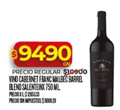 Malbec - VINO CABERNET FRANC MALBEC BARREL BLEND