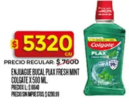 Colgate - ENJUAGUE BUCAL PLAX FRESH MINT X 500 ML