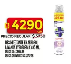 Lysoform - DESINFECTANTE EN AEROSOL LAVANDA