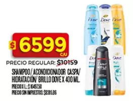 Dove - SHAMPOO/ACONDICIONADOR CASPA/ HIDRATACIÓN/ BRILLO