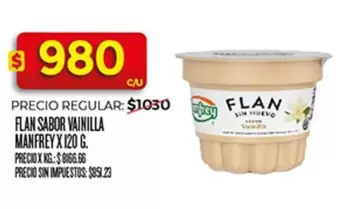 Manfrey - FLAN SABOR VAINILLA MANFREY X 120 G.