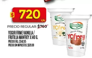 Manfrey - YOGUR FIRME VAINILLA / FRUTILLA