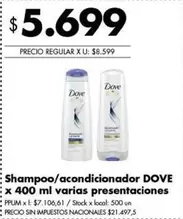Dove - Shampoo/acondicionador