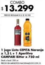 X$ - Jugo Cepita Naranja + Aperitivo Campari Bitter