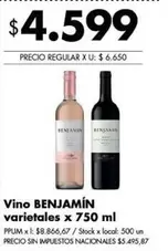 X$ - Vino BENJAMÍN