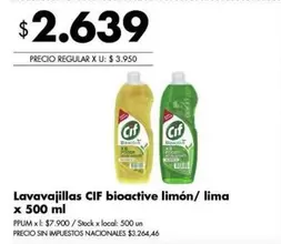 Cif - Lavavajillas bioactive limón/ lima