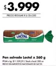 Lactal - Pan salvado