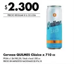 Quilmes - Cerveza Cl ilde{A}sica x 710 cc
