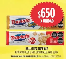 Traviata - Galletitas Kesitas Queso O Rex Originales