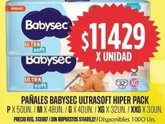 Babysec - Pañales Ultrasoft Hiper Pack