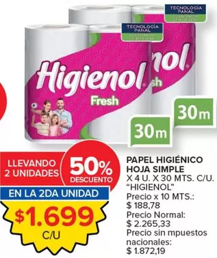 X$ - PAPEL HIGIÉNICO HOJA SIMPLE