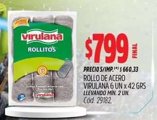 Virulana - ROLLO DE ACERO 6 UN