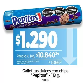 Pepitos - Galletitas dulces con chips