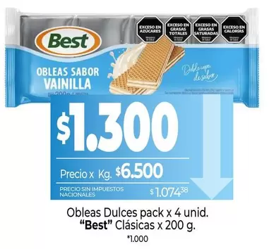 Best - Obleas Sabor Vainilla