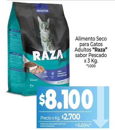 Raza - Alimento Seco para Gatos Adultos "" sabor Pescado