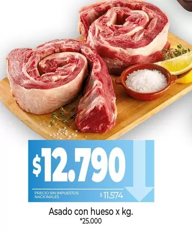 X$ - Asado con hueso x kg.