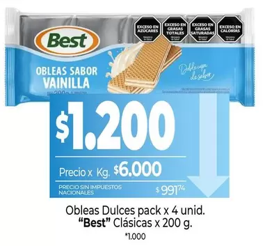Best - Obleas Sabor Vainilla