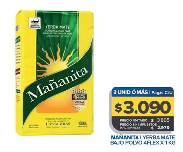 Mañanita - YERBA MATE BAJO POLVO 4FLEX