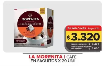 La Morenita - CAFE EN SAQUITOS