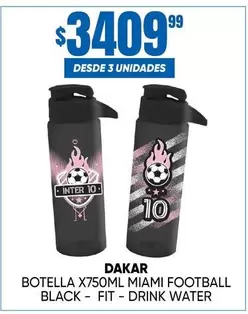 Fit - BOTTELLA X750ML MIAMI FOOTBALL BLACK - FIT - DRINK WATER