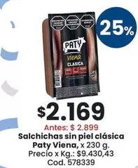 Paty - Salchichas sin piel clásica