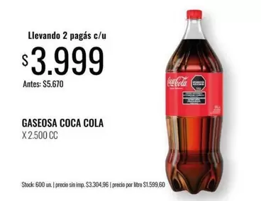 Coca cola - Gaseosa