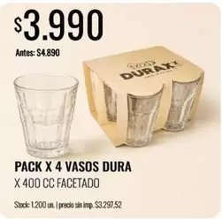 Durax - PACK X 4 VASOS