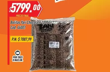 Mas - Bolitas Yari Chocolate 1000 Gr Cod. 46001