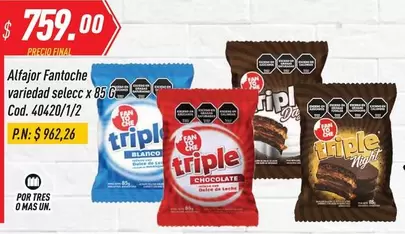 Fantoche - Alfajor variedad selecc x 85 G Cod. 40420/1/2